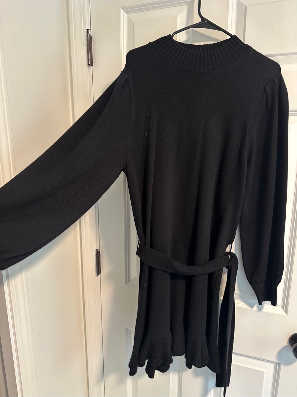 EUC Paige Julita Long Sleeve Wool Sweater Dress in Black size L - Picture 6 of 12